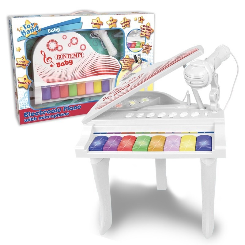 102025 PIANO WITH MICROPHONE TOY BAND BABY 8 KEYS