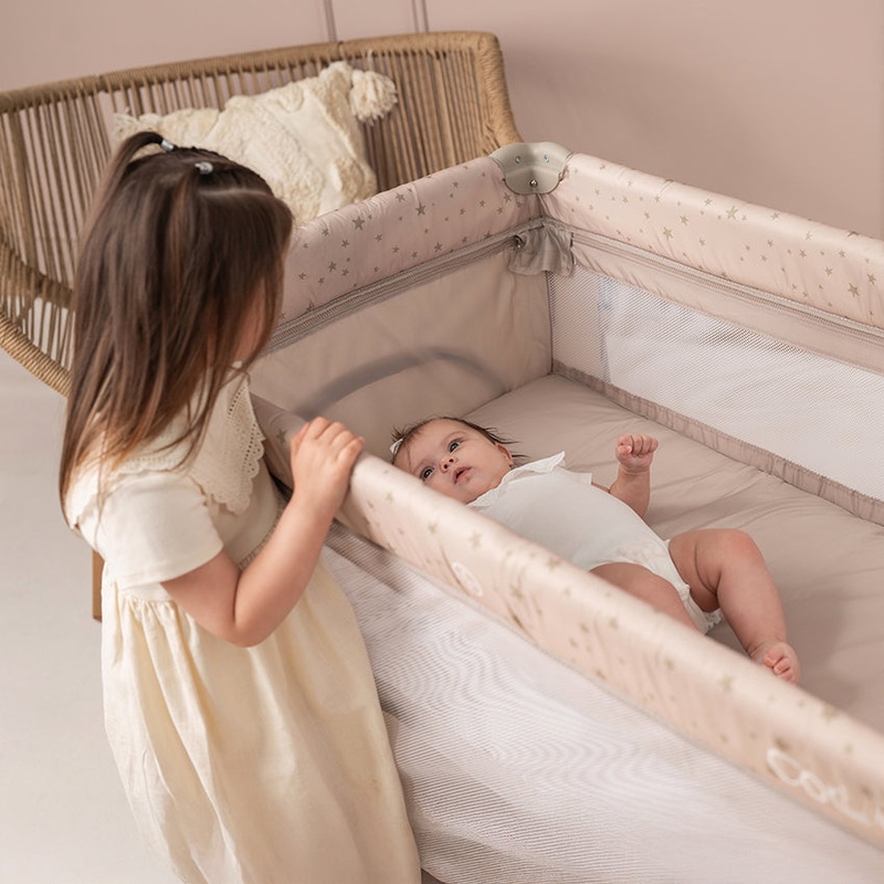 Baby Cot CARINA 2 Layers Grey STARS