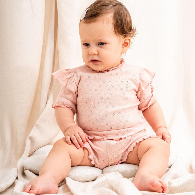 JACQUARD RUFFLED 2-PIECE SET 3-6/6-9/9-12/18-24m 3-6m POWDER