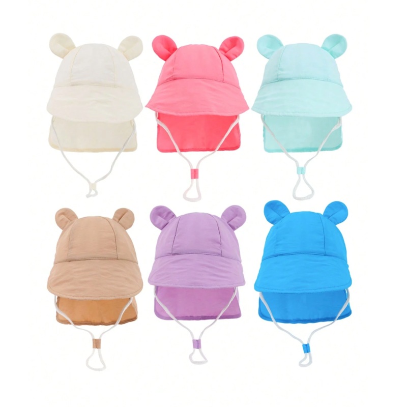 Kids Cute Ear Design Quick Dry Sun Hat 1-3y Pink