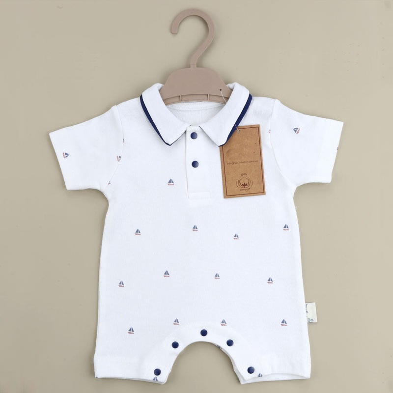 SAILOR COLLAR SHORT SLEEVE OVERALLS 0-9 m 0-3m navy blue