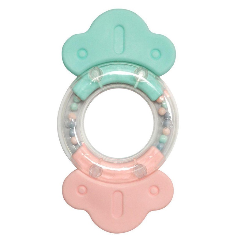 Rattle and teether bonbon pink