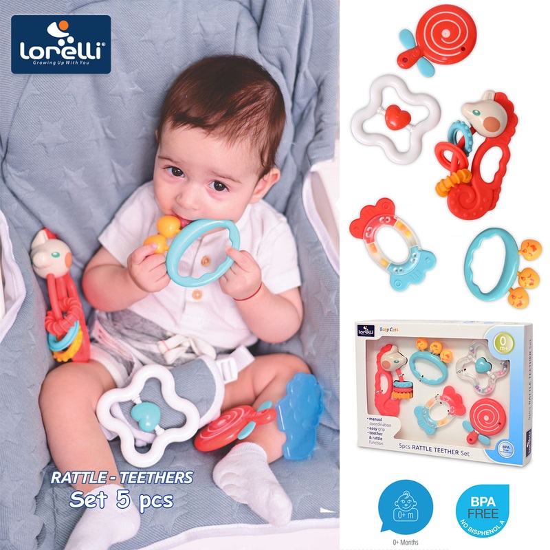 Baby-Teether and Rattle Set 5 pcs