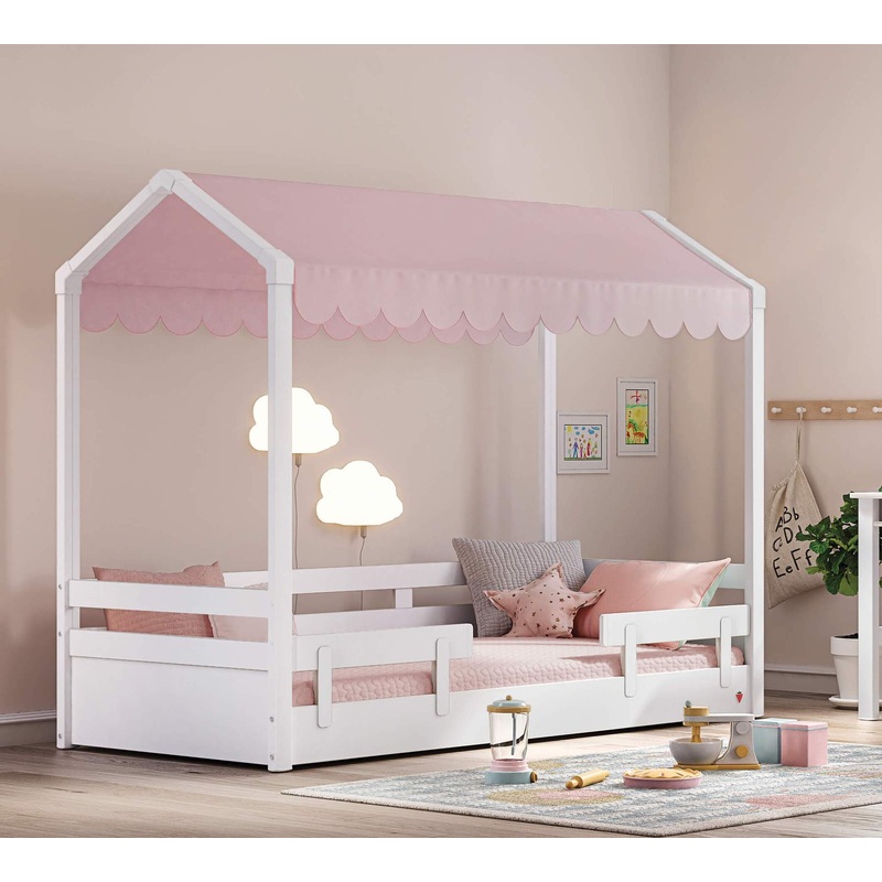 Montes Flat Roof Bed Tent (90×200 Cm) Bed Tent Flat Roof pink or beige color
