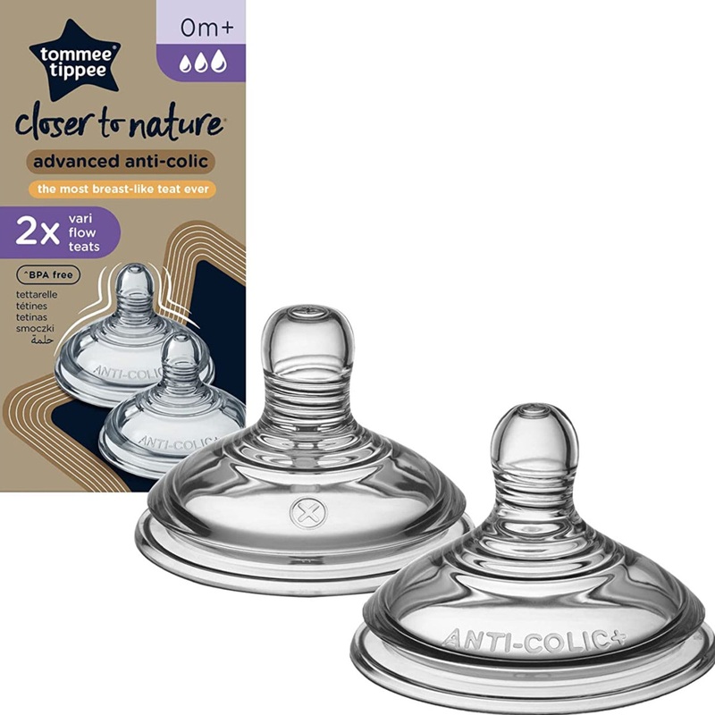 Closer to Nature Teats, 2-pack Vari-Flow Flow Anti-Colic, 0 months+