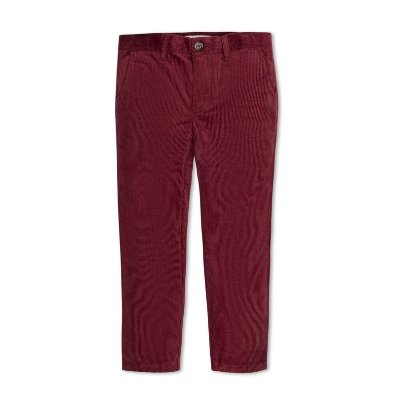 Organic Corduroy Pant 2T Oxblood Cord