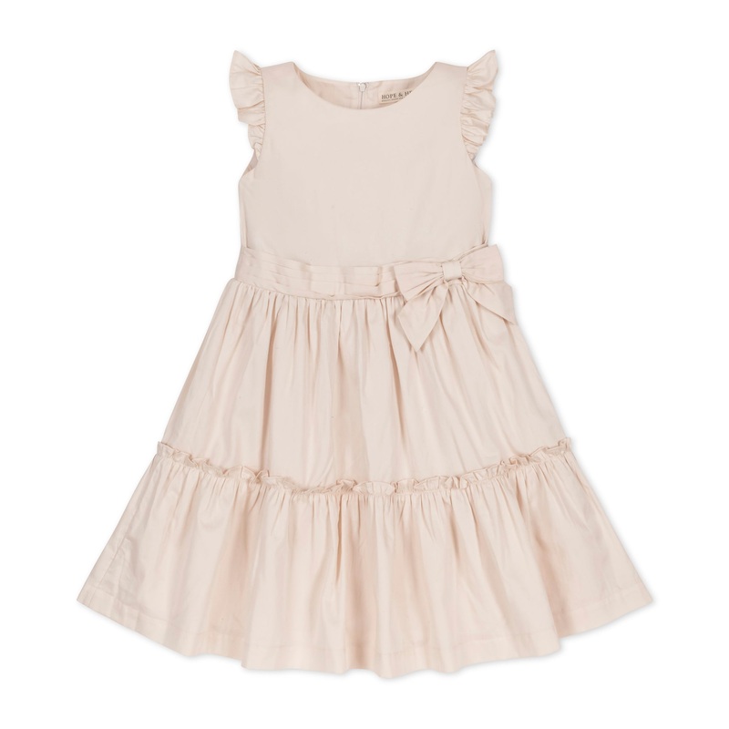 Organic Tiered Sateen Party Dress 2T Ecru Sateen