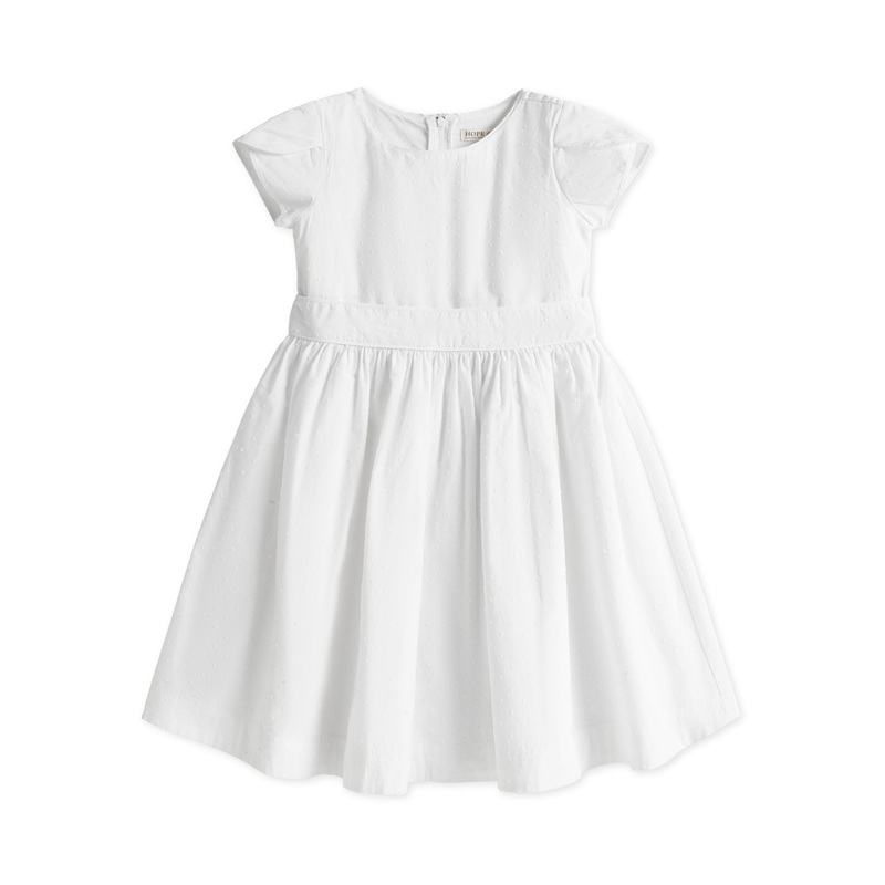 Organic Tulip Sleeve Party Dress 2T White Swiss Dot