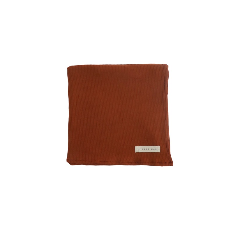 Rust Ribbed Stretch Swaddle