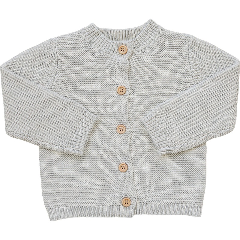 Oatmeal Knit Button Down Cardigan 0-3