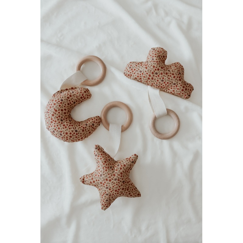 Poinsettia Wooden Shape Teethers Moon