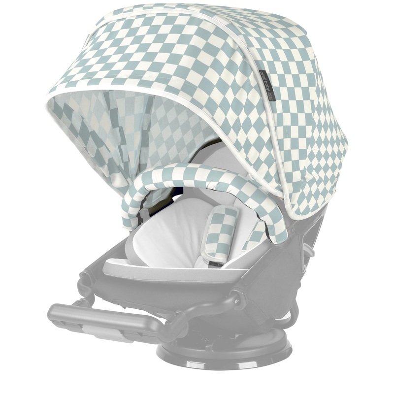 Stroller Canopy In Checkered Surf Spray