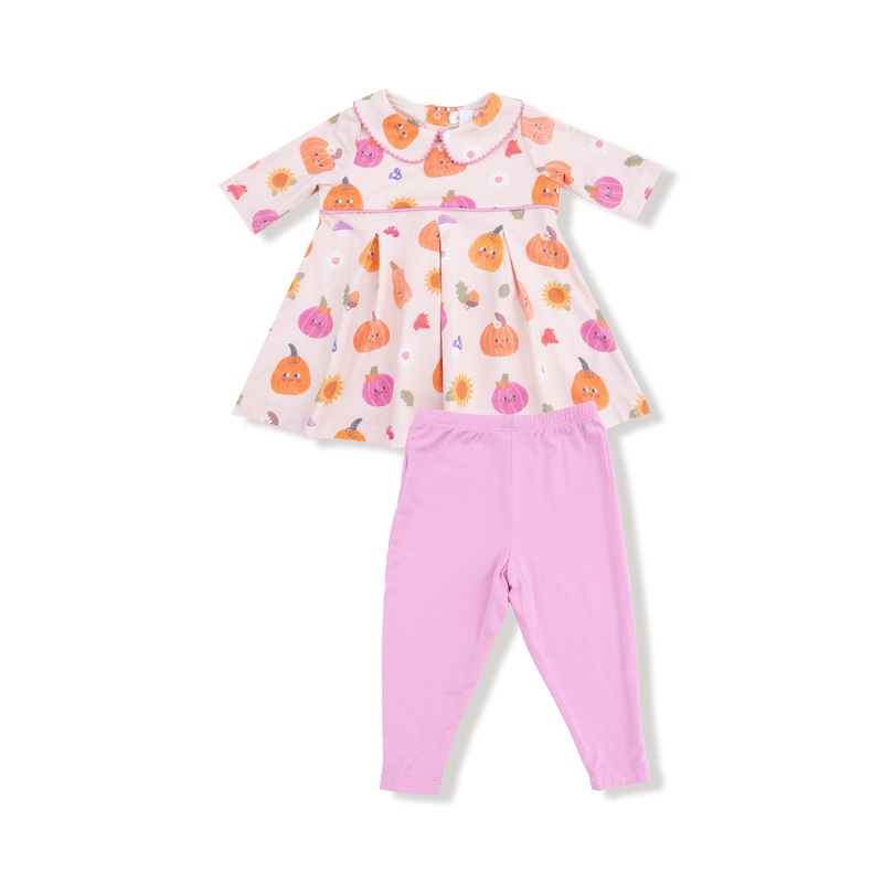 Box Pleat Dress With Legging Set 3-6M