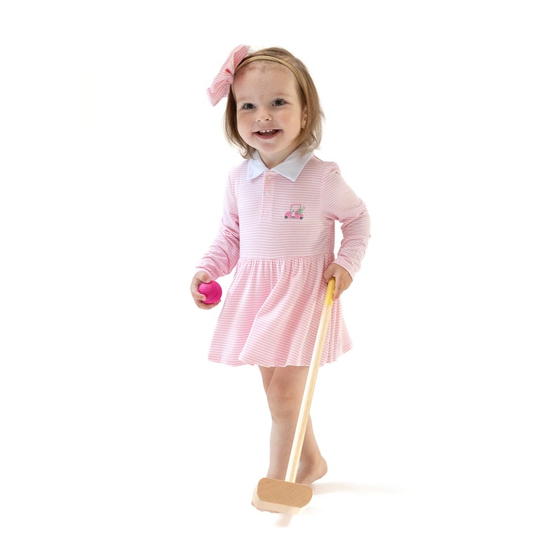 Long Sleeve Polo Bodysuit Dress 0-3M