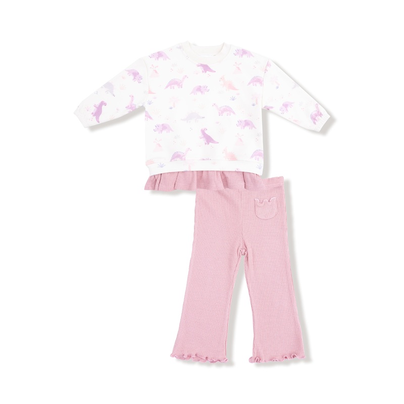 Pull Over Sweatshirt With Ruffle And Flare Pant 6-12M