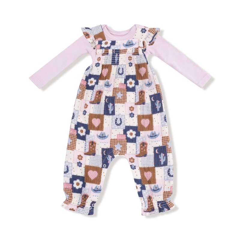 Smocked Overall Set 3-6M